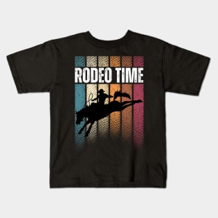 Rodeo Time Bareback Riding Western Cowboy Kids T-Shirt